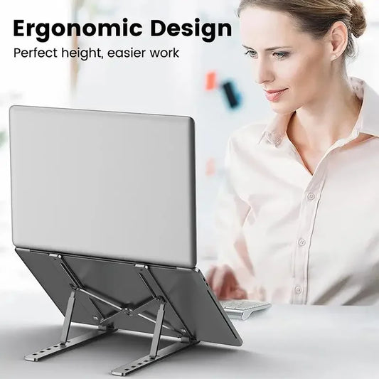 Aluminum Foldable Laptop Stand – Portable Notebook Holder for Mac & PC