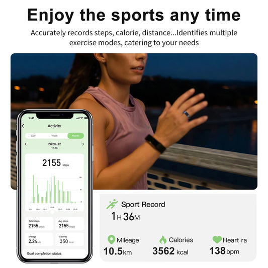 AMZMAX R02 Smart Ring – Fitness Tracker | Waterproof | Multi-Sport