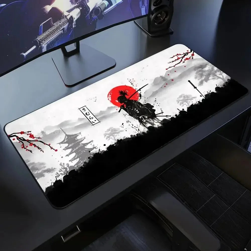 Japanese Samurai Desk Mat – XXL Gaming Keyboard Pad