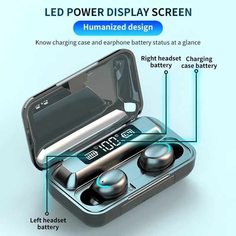 F9 TWS Wireless Earbuds – LED Display & Noise Reduction
