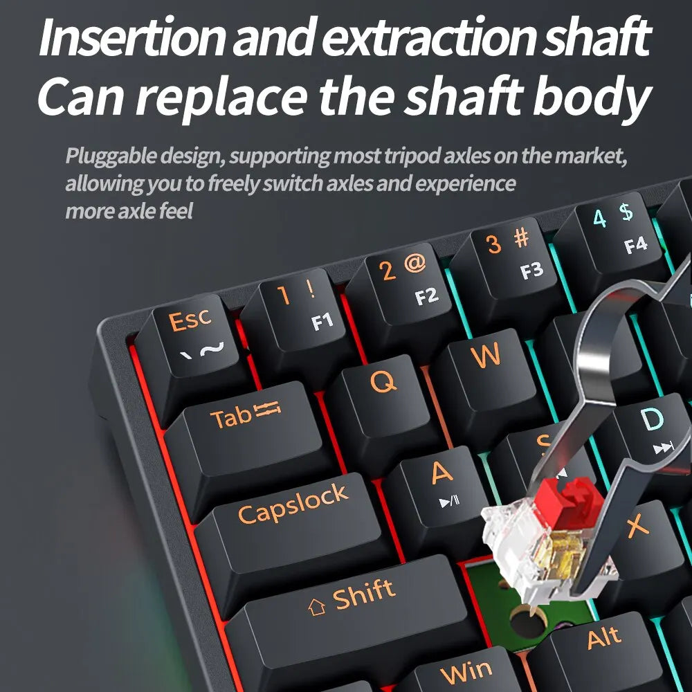 MUCAI MK61 Mechanical Gaming Keyboard – 61 Keys, RGB, Red Switch