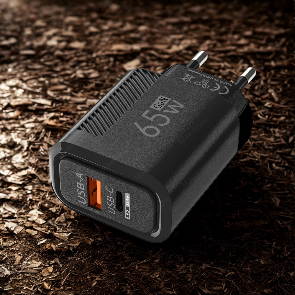 65W GaN USB-C Fast Charger | Quick Charge Wall Adapter for iPhone, Samsung, Xiaomi (EU/US Plug)