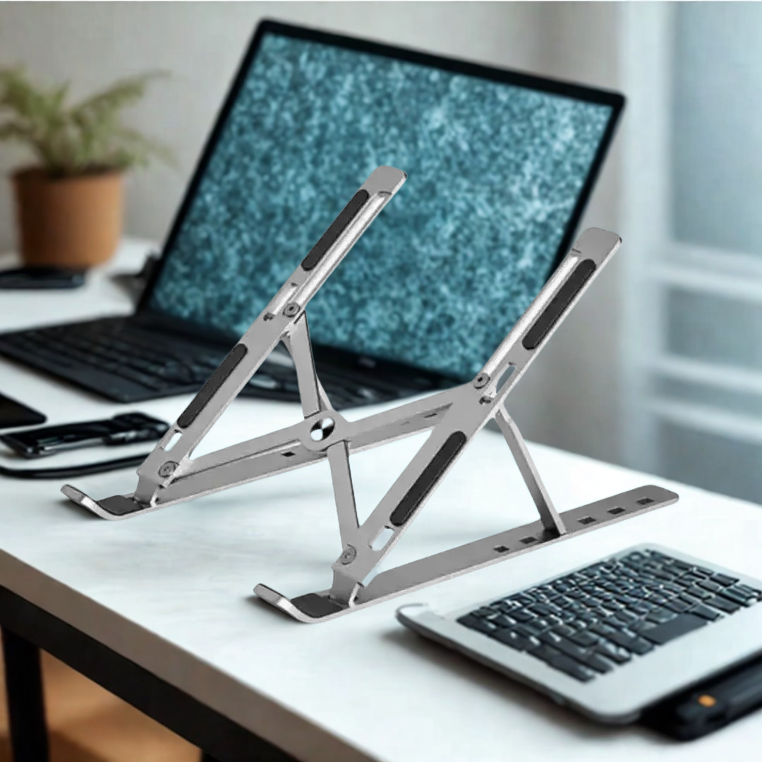 Aluminum Foldable Laptop Stand – Portable Notebook Holder for Mac & PC
