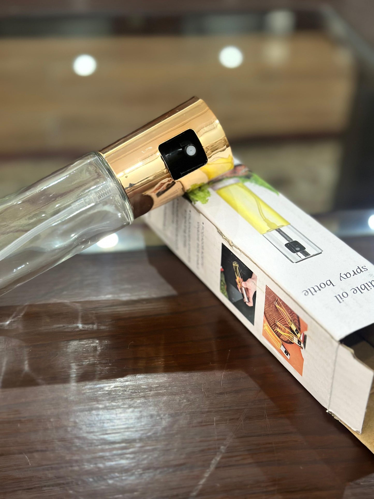 Refillable Oil Spray Bottle – Glass Olive Oil Sprayer for Cooking, BBQ, Salad & Kitchen Use (100ml)