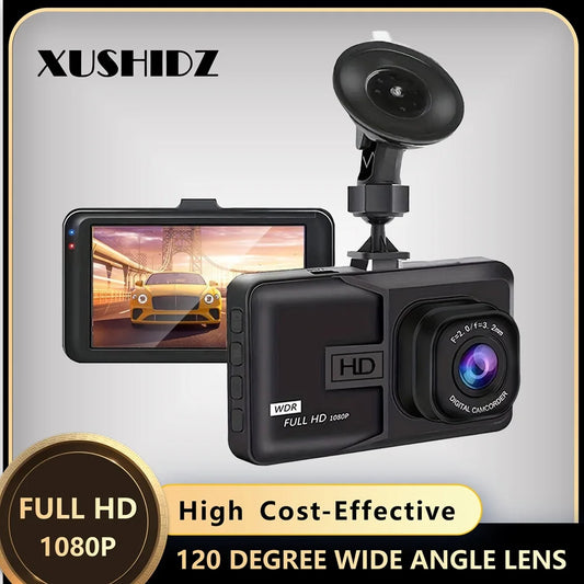 XUSHIDZ 1080P HD Dash Cam | Night Vision Car DVR, G-Sensor, 24H Parking Monitor, Loop Recording