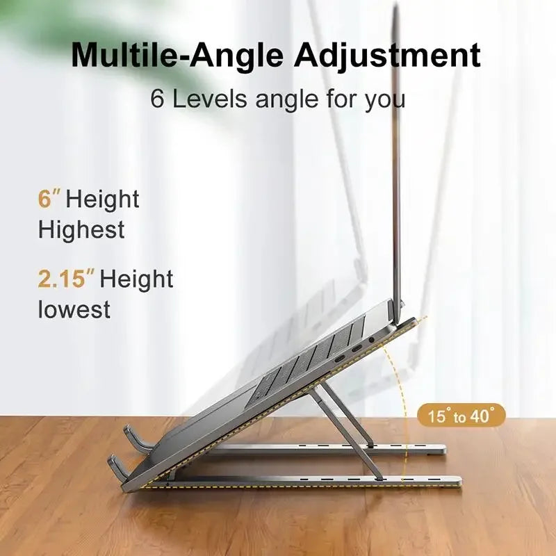 Aluminum Foldable Laptop Stand – Portable Notebook Holder for Mac & PC