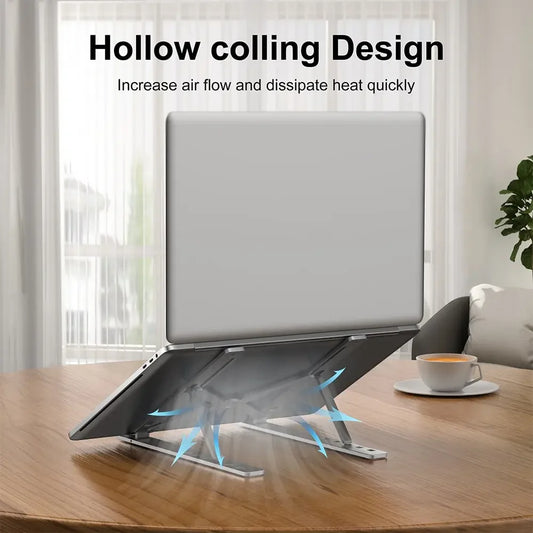 Aluminum Foldable Laptop Stand – Portable Notebook Holder for Mac & PC