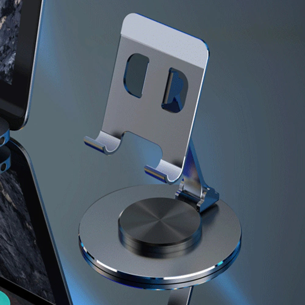 360° Rotating Metal Phone Stand – Desk Holder for iPhone & Tablets