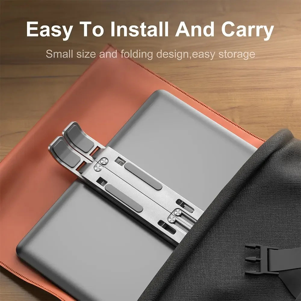 Aluminum Foldable Laptop Stand – Portable Notebook Holder for Mac & PC