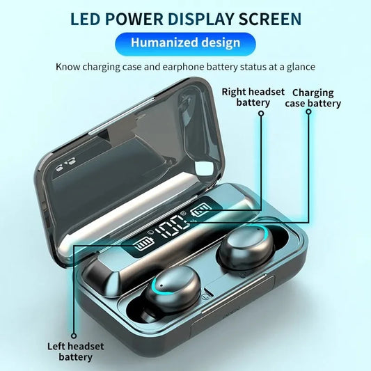 F9 TWS Wireless Earbuds – LED Display & Noise Reduction