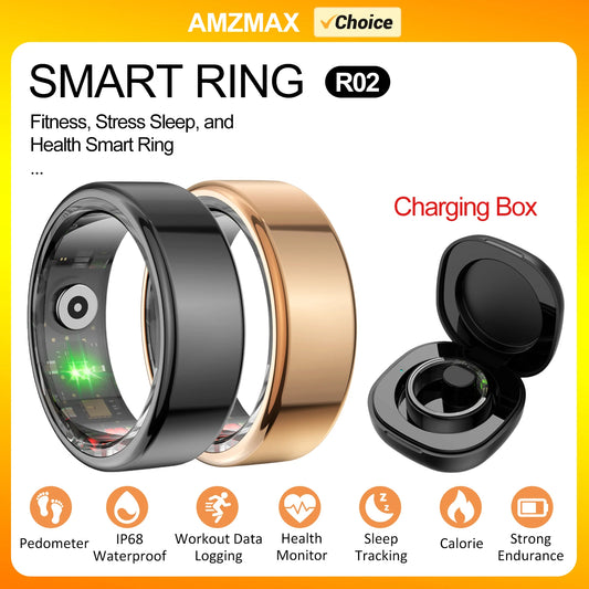 AMZMAX R02 Smart Ring – Fitness Tracker | Waterproof | Multi-Sport