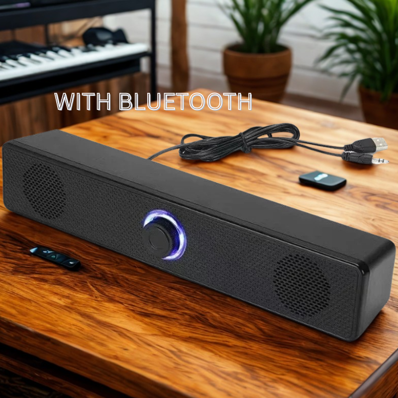 Bluetooth PC Soundbar – Wired/Wireless USB Speaker for TV & Laptop