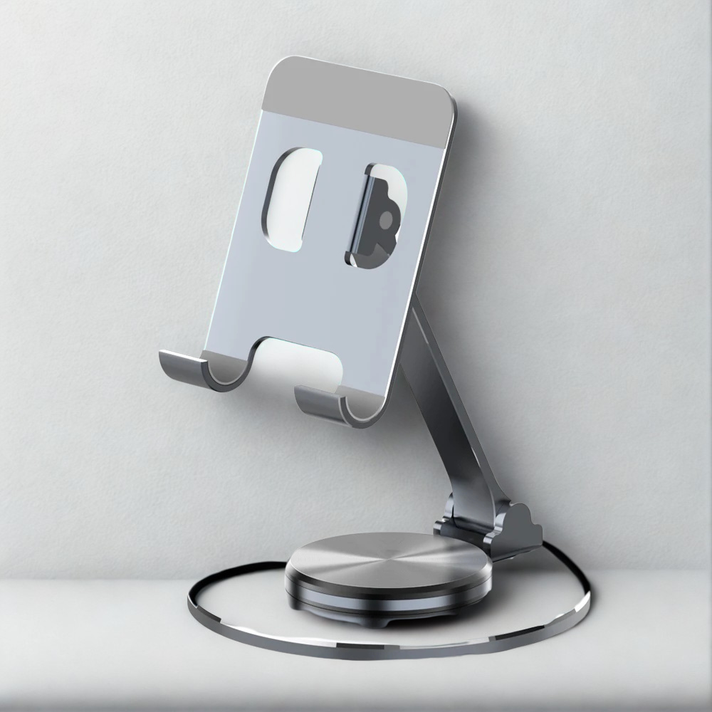 360° Rotating Metal Phone Stand – Desk Holder for iPhone & Tablets