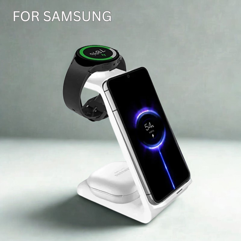 65W 3-in-1 Fast Wireless Charger Stand – iPhone, Samsung, Watch